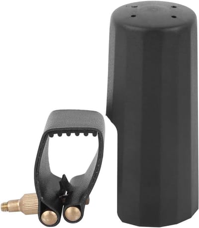 Lichte en duurzame alt-saxofoon mondstukclip, rietbinder en beschermkap van PU-leer voor alt-saxofoon accessoires
