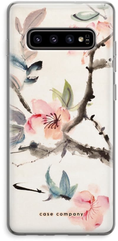 Case Company® - Hoesje geschikt voor Samsung Galaxy S10 Plus hoesje - Japanse bloemen - Soft Cover Telefoonhoesje - Bescherming aan alle Kanten en Schermrand