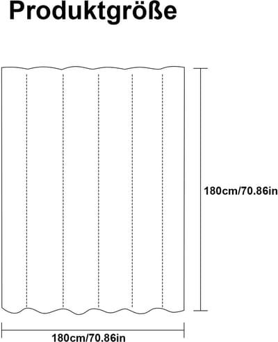 OKWISH Douchegordijnen - Douchegordijn - Schimmelbestendig - Waterdicht - Douchecabine - Badkamerdecoratie - Wit - Polyester