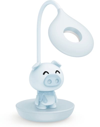 Luxus Europe - Nachtlamp Kinderkamer Piggy Mini Blauw - Draadloos LED Nachtlampje Kinderen - USB-C Oplaadbaar - Decoratieve Tafellamp