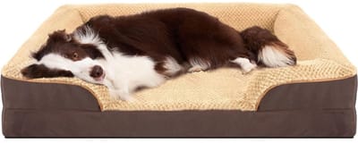 Famanu – Hondenbed voor Grote Honden – Comfortabele Schuimrubberen Ligbank met Bolster - Waterafstotend Materiaal en Wasbare Hoes