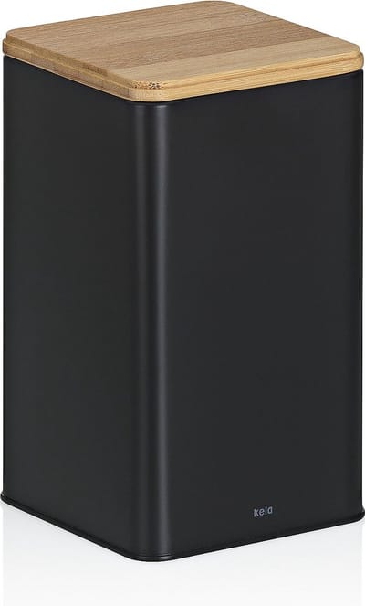Voorraadpot, 1.6 L, Metaal, Bamboehout, 11.5 x 11.5 x 19 cm - Kela | Kiril