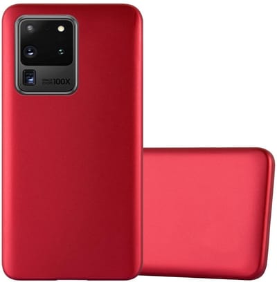 Cadorabo Hoesje geschikt voor Samsung Galaxy S20 ULTRA in METALLIC ROOD - Beschermhoes gemaakt van flexibel TPU silicone Case Cover