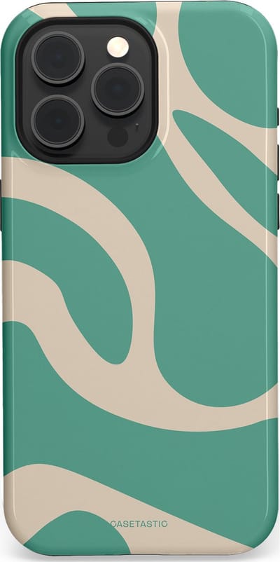 Casetastic hoesje geschikt voor Apple iPhone 15 Pro Max - MagSafe - Dubbellaagse bescherming - Zand Groene Vlaktes - Fashion Case - Saliegroen Zand