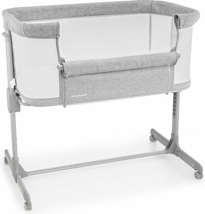 Moby-System LUNA Co-Sleeper - Cosleeper 3-in-1 zijbed voor baby's - Vrijstaand Babybedje - 88 x 56cm - Grijs