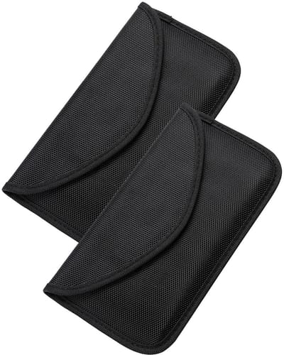 Dailygoods- Stralingsbeschermhoesjes Dubbellaagse signaalblokkering - Signaalblokkering - Privacybescherming - RFID-bescherming - GPS-tracking bescherming - Afmetingen 19 x 10 cm - Signaalblokkertas