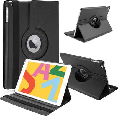 Hoes geschikt voor iPad 2020 / 2019 10.2 inch - Draaibare Book Case Hoesje Tablethoes Zwart