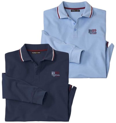 ATLAS FOR MEN - Set van 2 poloshirts Mountain - Heren - Verkrijgbaar in grote maten - XXL