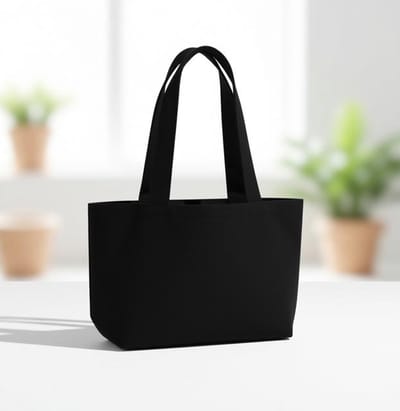 Maison Elara Herbruikbare Boodschappentas - Zwart Gerecycled Katoen - 30x20x10 cm