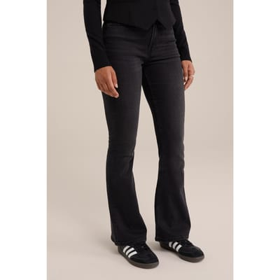 We Fashion 5-pocket High Waist Black Maat: W28L32 | Flared Jeans Outlet | Dames | Zwart