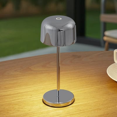 Lucande - Terraslampen- met dimmer - CCT - 1licht - Aluminium, polycarbonaat - H: 20 cm - hoogglans chroom - Inclusief lichtbron