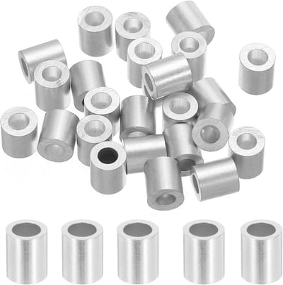 Dailygoods - 25 Stuks Aluminium Crimp Sleeve voor 4mm diameter - Zilver