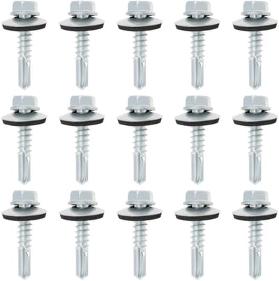 Dailygoods- Dakschroeven 100 stks - M5,5x25mm - Zeshoekige Zelftappende Schroef - Rubber Afdichting - Gegalvaniseerd Koolstofstaal - Vochtbestendig - Schroeven