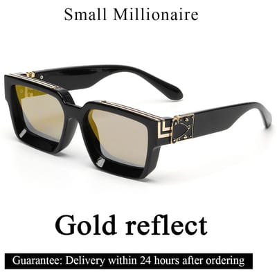 Ruiao Retro Zwart Miljonair Shades Luxe Zonnebril 2024 Voor Heren Designer Beroemd Merk Vierkant Zonnebril Man Vrouw Zonnebril Ships within 24h