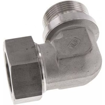 G 1 1/4'' Buitendraad x 35L RVS L-Fitting 90graden 160 Bar DIN 2353 - FL2E-MC-ST-114G-35-L