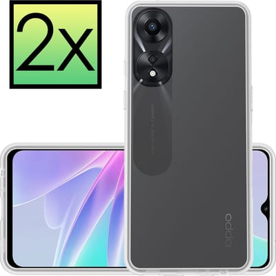 Hoesje - 2 Stuks - Geschikt voor OPPO A78 5G - Sterk & Shockproof - Case Siliconen - Back Cover - Telefoon Hoes - Transparant