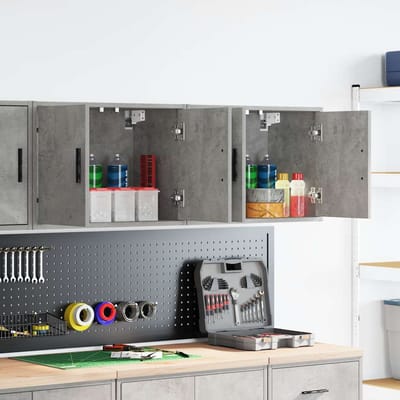 vidaXL - Garagewandkasten - 2 - st - bewerkt - hout - betongrijs