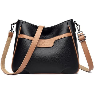 Draagtas Dames High-end Tas Nieuwe Stijl Dames Tas Okseltas Niche Design Tas Contrasterende Kleur Schoudertas black