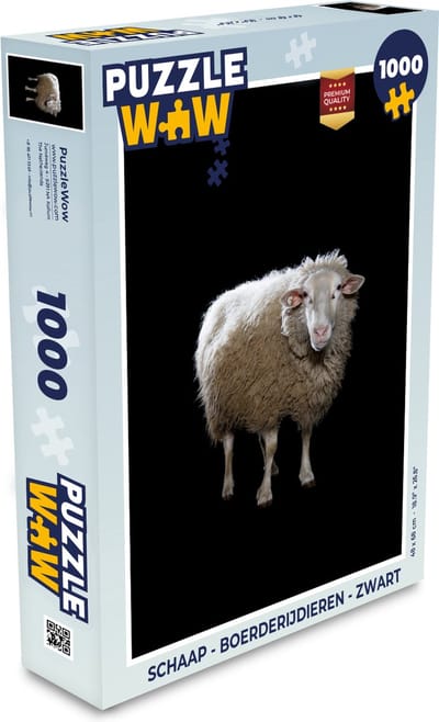 Puzzel Schaap - Boerderijdieren - Zwart - Legpuzzel - Puzzel 1000 stukjes volwassenen