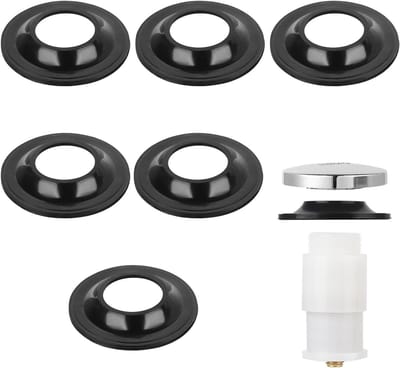 Badstop Pakking - Afvoer Stopper Rubber - Badkamer Lekvrij - Perfecte Afdichting - 6 stuks - Zwart