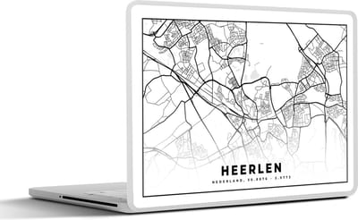 Laptop sticker - 17.3 inch - Stadskaart - Heerlen - Nederland - 40x30cm - Laptopstickers - Laptop skin - Cover