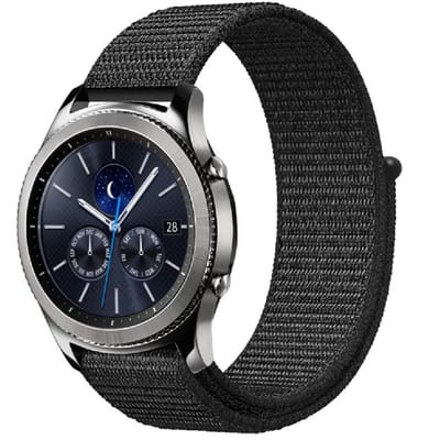 imoshion Nylon bandje voor de Samsung Galaxy Watch 3 (45 mm) / Watch (46 mm) / Gear S3 Frontier / Gear S3 Classic (22 mm) - Zwart