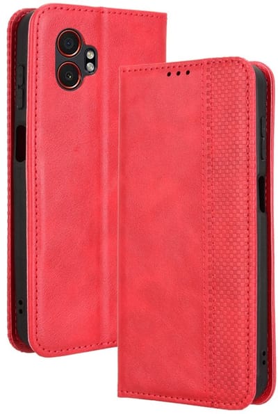 Coverup Hoesje - Geschikt voor Samsung Galaxy Xcover 7 Pro Hoesje - Coverup Vintage Style Book Case - Rood