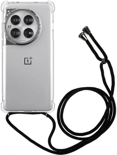 Schokbestendig Transparant Hoesje met Koord Geschikt voor OnePlus 12 | Shockproof Back Cover met Ketting | Flexibel TPU | Doorzichtig