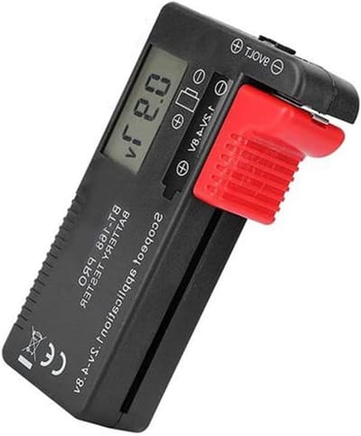 Batterij Tester - Capaciteit Meter - Batterijen Controleren - Draagbaar Digitaal Display - Compact Formaat - Zwart