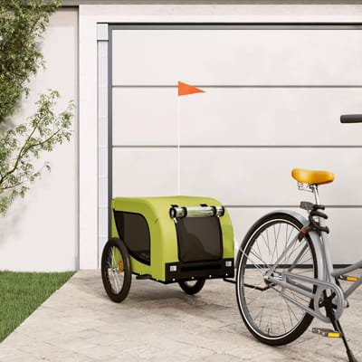Hondenfietskar - Huisdieraanhanger - Veilig Vervoer - Waterafstotend Oxford - 86x59x10cm - Groen Zwart