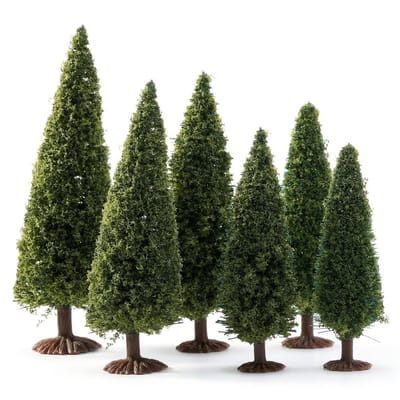Dailygoods- Diorama-boom 6 Stuks - Miniatuurbomen - Modelbomen - Plastic Boomfiguren - Doe-het-zelf Landschapsbomen - Natuurlijke Afwerking