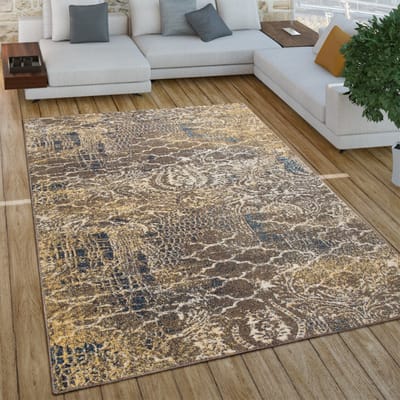 Paco Home Laagpolig Vloerkleed Woonkamer In Vintage-Used-Look Industriële Stijl 80x150 cm