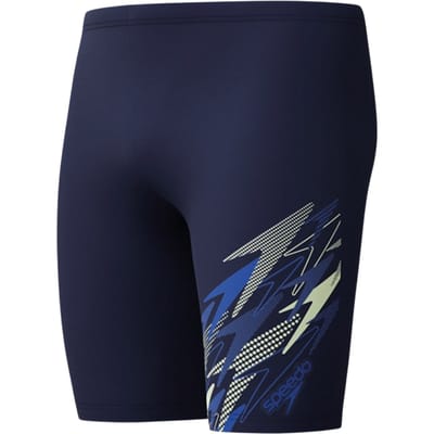 Speedo Medley Logo Jammer Heren - Strakke Zwembroek Heren - Vormvaste Zwembroek Mannen - Sportzwembroek Heren met Trekkoord - Marine/Blauw - S