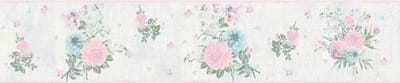 BLOEMEN BEHANGRAND - Blauw Meerkleurig  - Bloemenmotief - AS Creation Only Borders