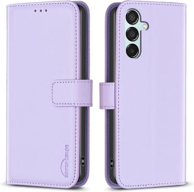 BINFEN Hoesje - Geschikt voor Samsung Galaxy M15 Hoesje - BINFEN Color Book Case - Lavendel