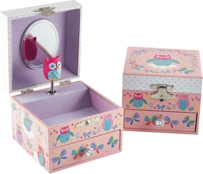 Floss & Rock Uilen - Sieraden Doos - 10.5 x 10.5 x 8.5 cm  - Roze