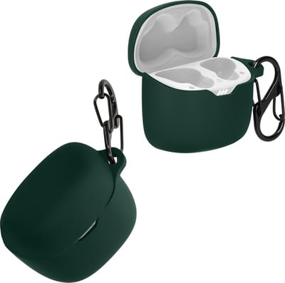 kwmobile Hoes geschikt voor JBL Tune Flex - Siliconen cover voor oordopjes in donkergroen
