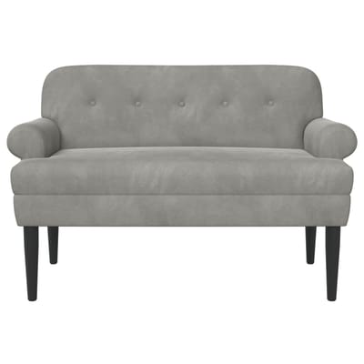 vidaXL - Lovingseat - met - knoopge - tuft - Lichtgrijs - 120 - x - 66 - x - 78 - cm - fluweel