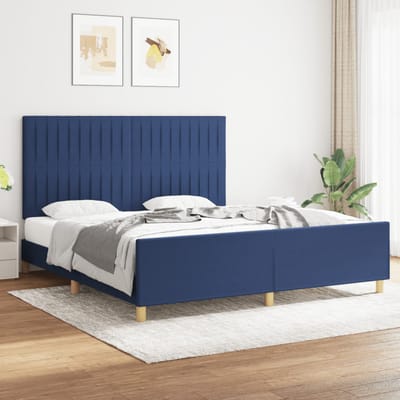 vidaXL - Bedframe - zonder - matras - stof - blauw - 180x200 - cm
