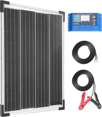 Zonnepaneel 20W 12V - Monokristallijn Zonnepaneel Starterset voor Off-Grid Toepassingen
