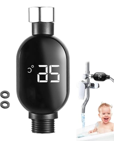 Douchethermometer - Watertemperatuurmeter - Veilig Baden - Grote Cijfers - 0-99 graden - Mat