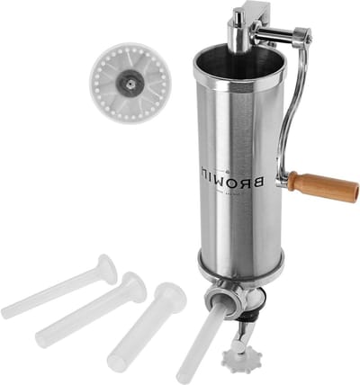 Handmatige Worstvuller - Worstmachine Keuken - Zelf Worst Maken - Verticale Roestvrij Staal - 25 kg Capaciteit - Zilver