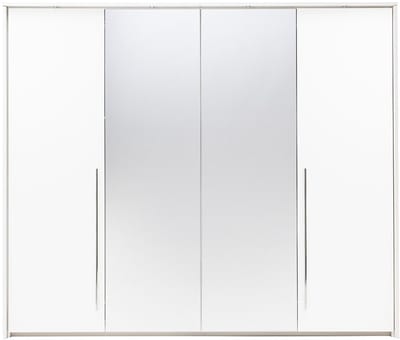 Vente-unique Kast met 2 deuren - met spiegel en LEDs - L. 255 cm - Wit - INGINA