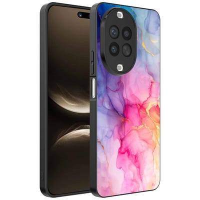 Geschikt voor Huawei Nova 14 Ultra Telefoonhoesje met marmeropdruk - TPU backcover case marble design - Regenboog - Smartphonica geschikt voor Huawei Nova 14 Ultra