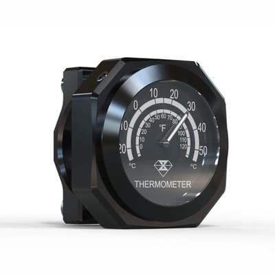 Dailygoods- Thermometer Motorfiets - Stevig Aluminium - Fluorescerende Wijzer - Waterproof - Eenvoudig te Installeren - Minimaal 2 Jaar Gebruik