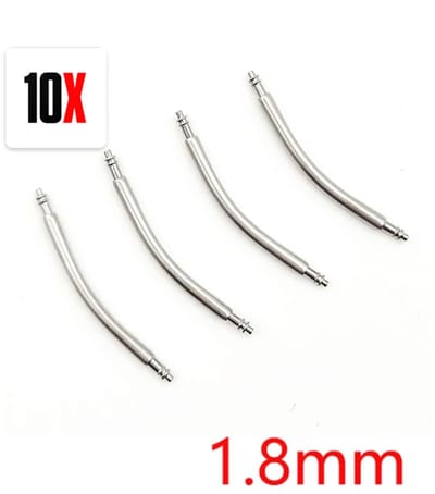 Actie4you® - Gebogen Springbar - Horloge Pin Krom – Gebogen Horloge Pin - Horlogeband Pinnen - 10 Stuks - 1.8MM DIKTE - 18MM