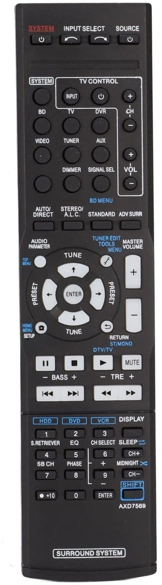 Solidchoice - Dailygoody - AXD7569 Afstandsbediening - Vervangingsmodel - Eenvoudig in gebruik - Geschikt voor Pioneer - Inclusief batterijvak - Ideaal voor AV ontv...