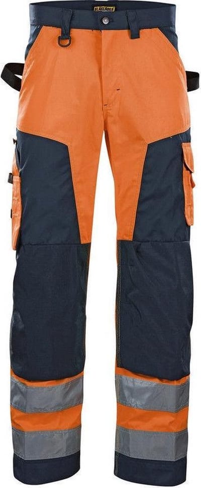 Blaklader Werkbroek High Vis zonder spijkerzakken 1566-1811 - High Vis Oranje/Marineblauw - D120