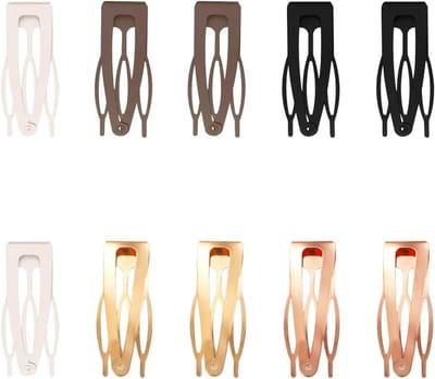 Set van 10 Dubbele Grip Haarclips: Antislip Metalen Snap Haaraccessoires voor Meisjes in 5 Kleuren, Ideaal voor Diverse Haarstijlen en Dagelijks Gebruik