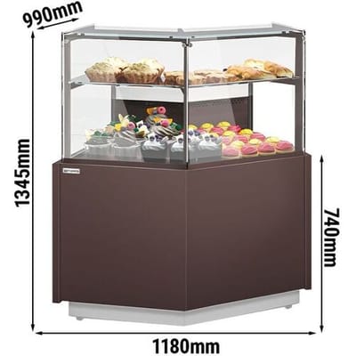 GGM Gastro Eckkühl- & -kuchentheke RIGA - 1050mm - 2 Ablagen